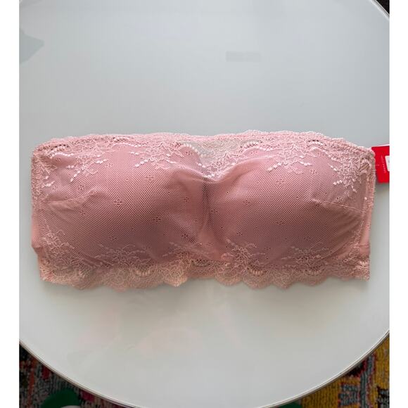 🌸 Spanx Women's Undie-Tectable Better Bandeau Bra – Size Large – Vintage Rose🌸 - Picture 4 of 7